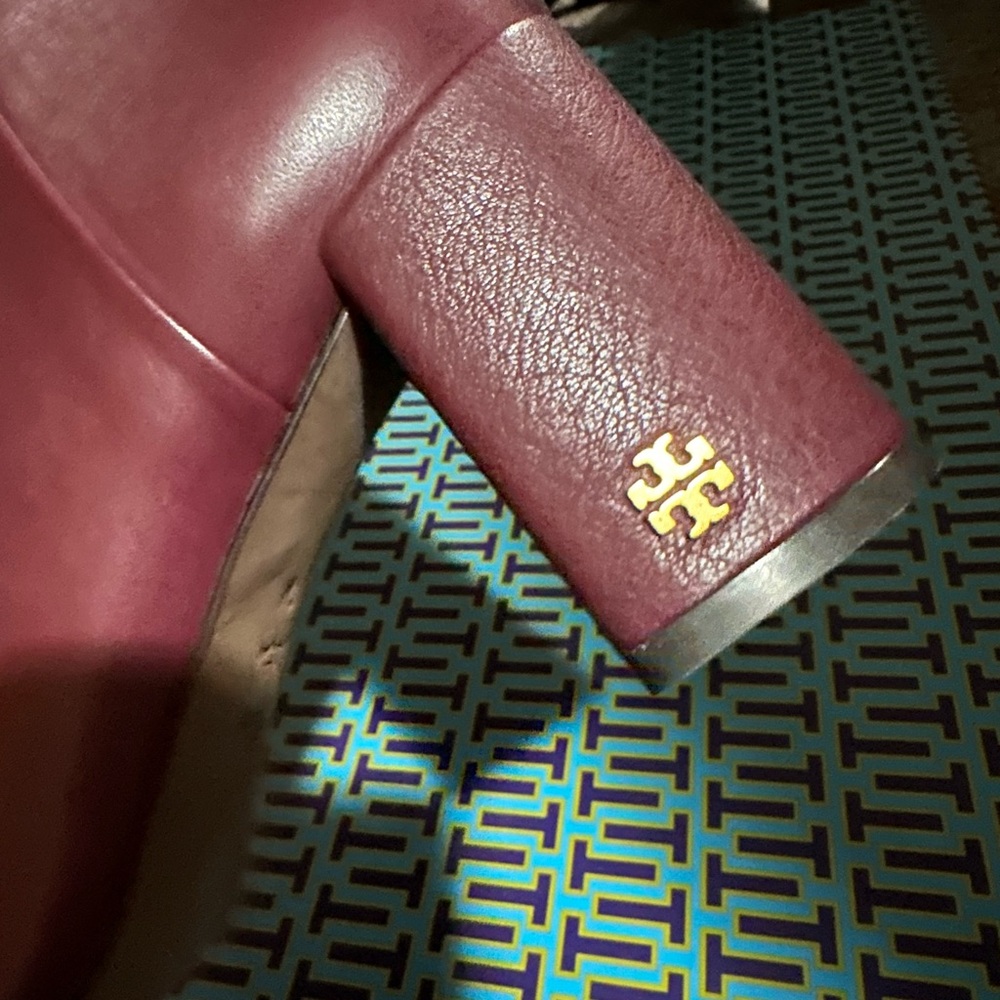 Tory Burch Red Over the Knee Boots with Block Heel - Picture 7 of 8